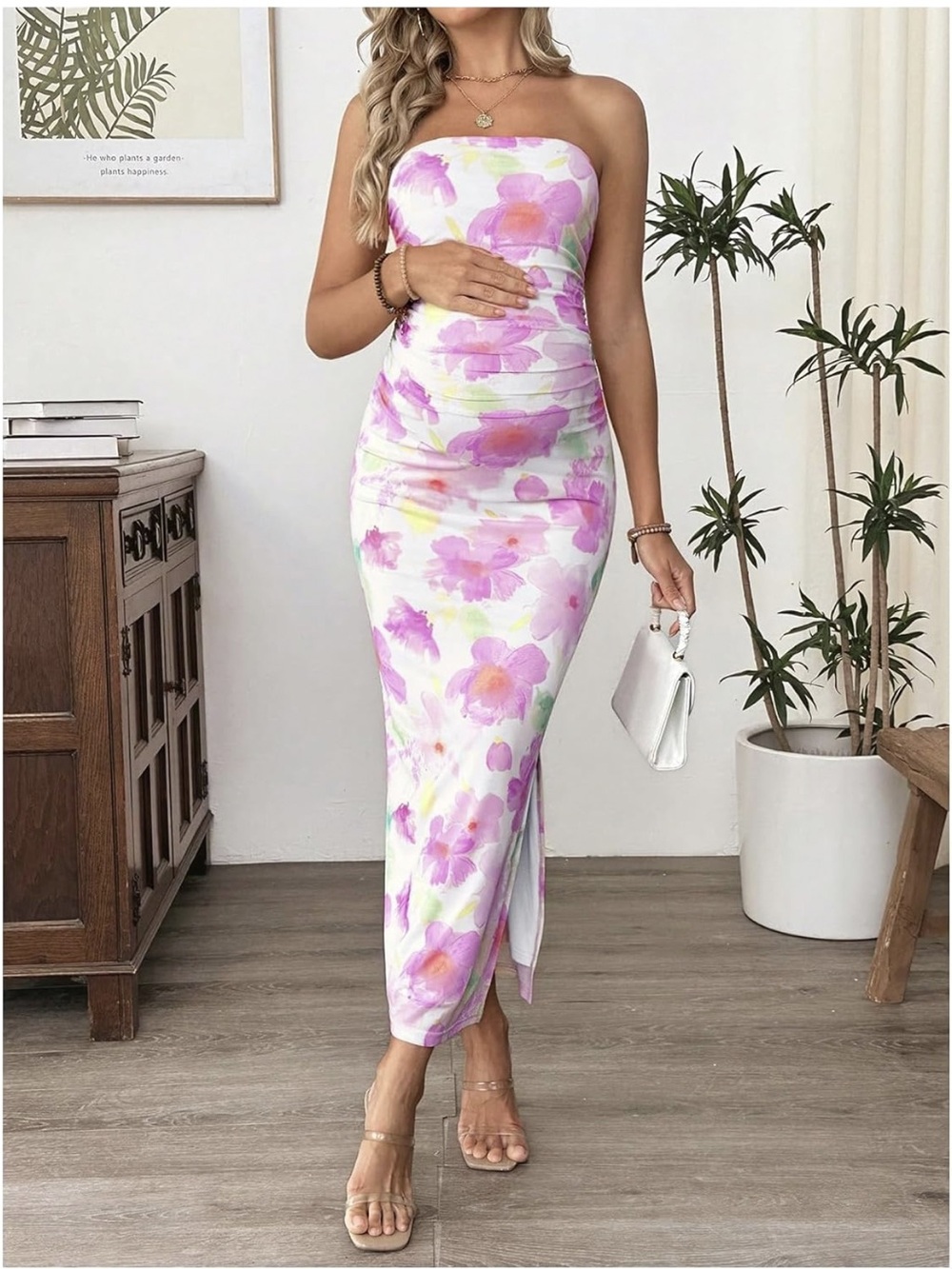 Strapless Maternity Maxi Dress XL